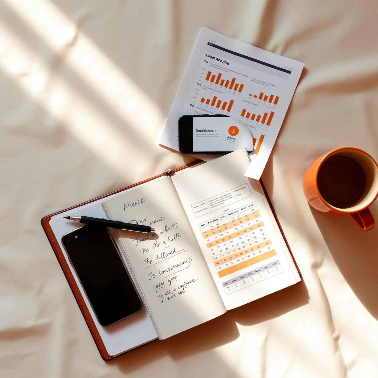 Workspace de compliance com relatórios e notas
